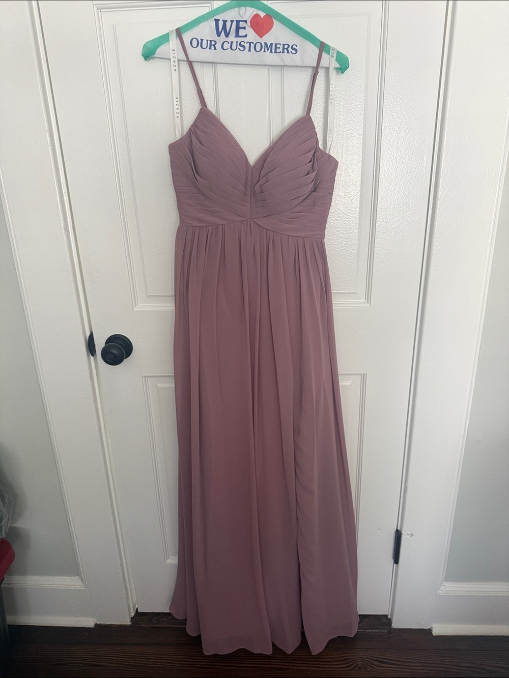 Azazie Dusty Rose Spaghetti-Strap Maxi Dress